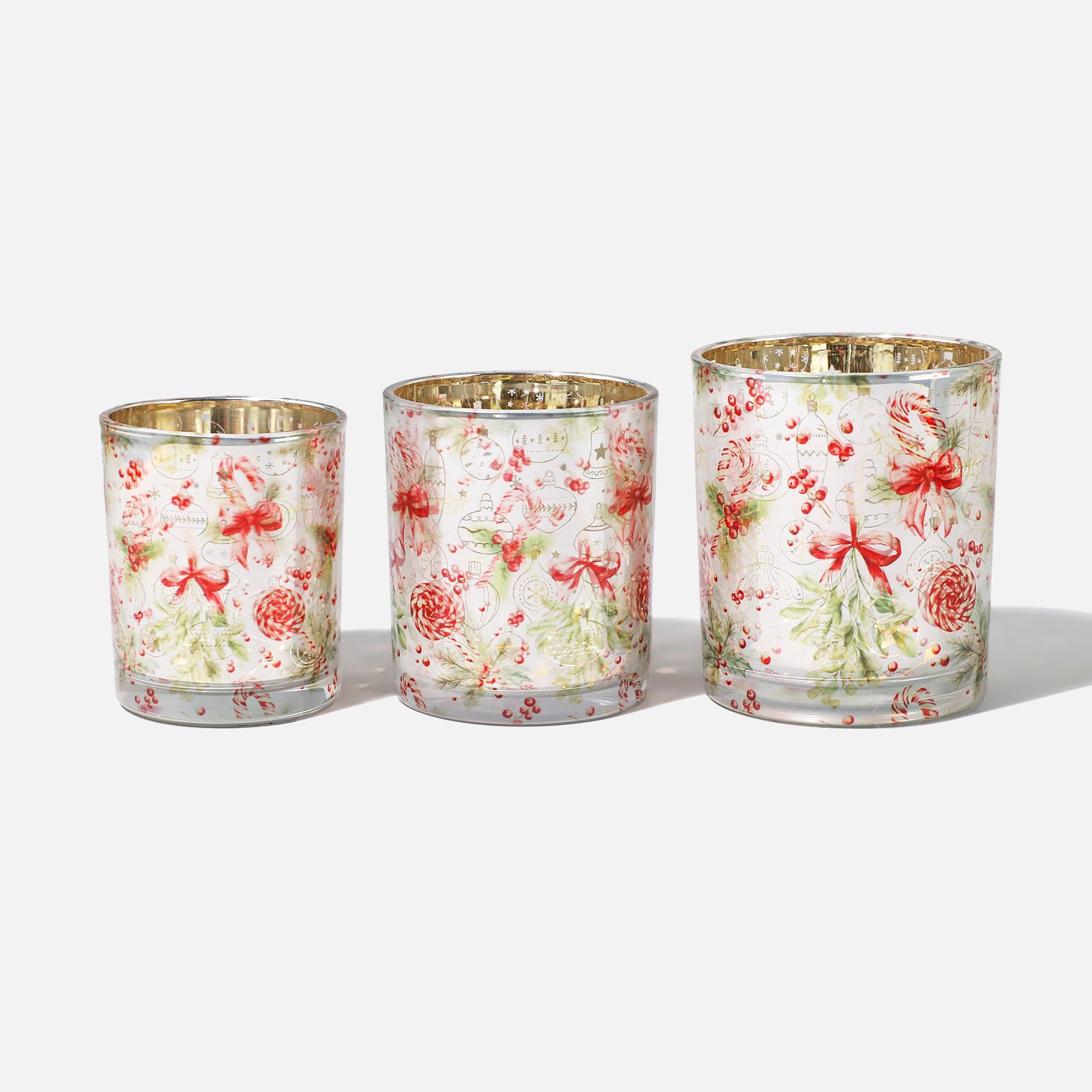Christmas Bows & Baubles Glass Candle Jar Collection