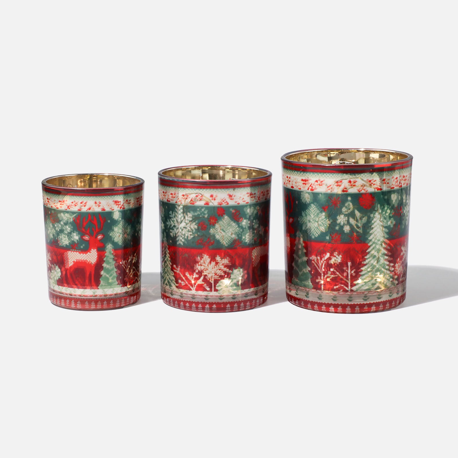 Winter Forest Reindeer Glass Candle Jar Collection