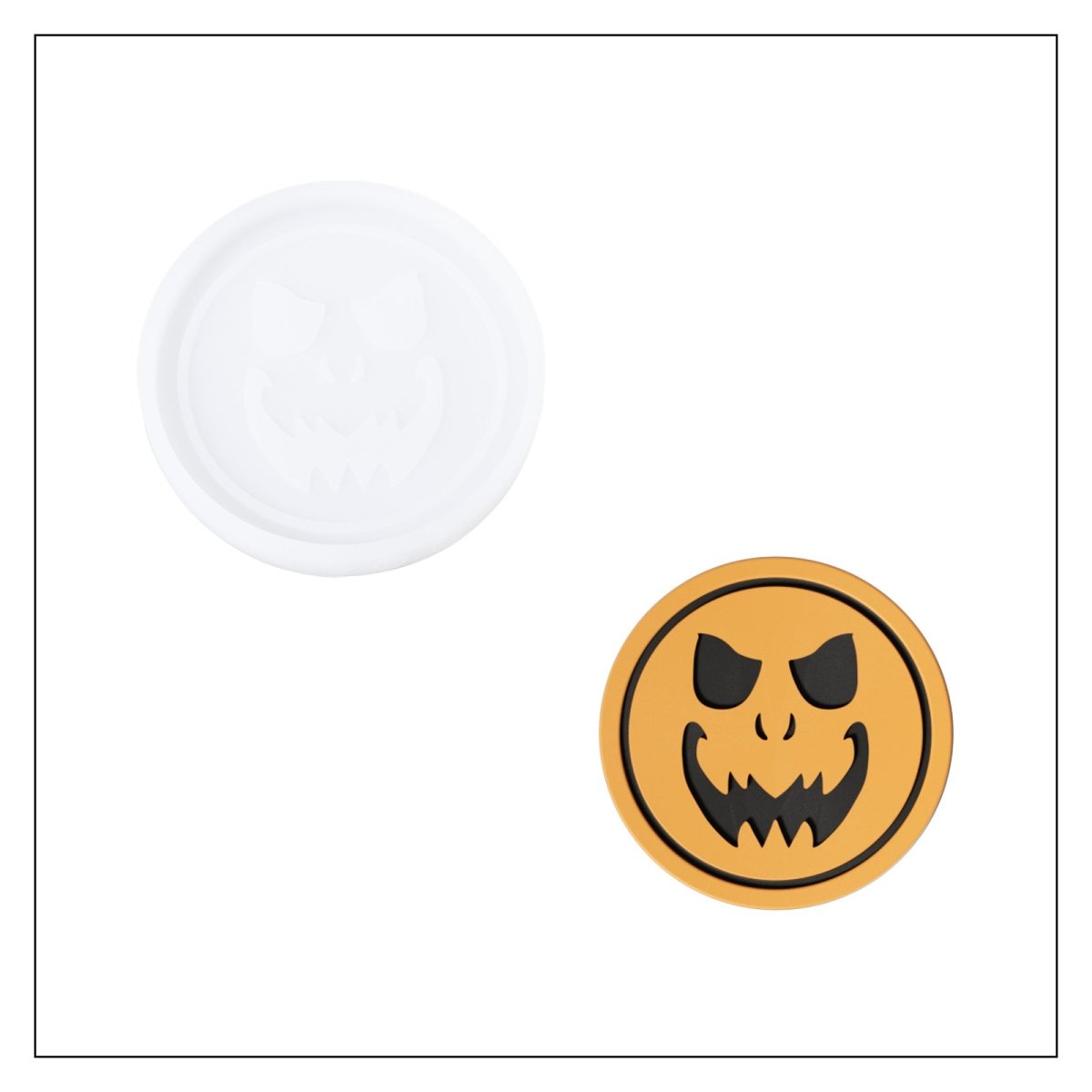 Jack - O' - Lantern Faces Coaster Silicone Mold CollectionCoaster MoldSH1094+A0317