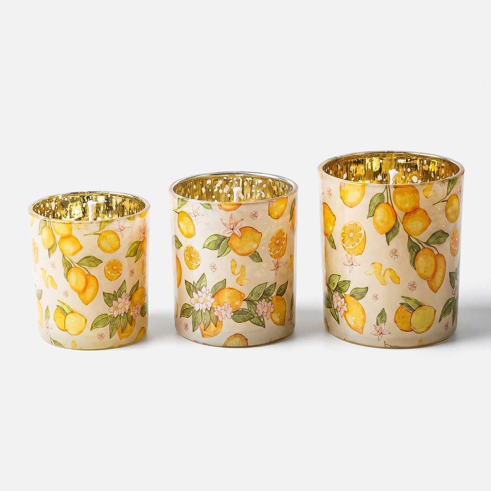 Sunlit Lemon Glass Candle Jar Collection