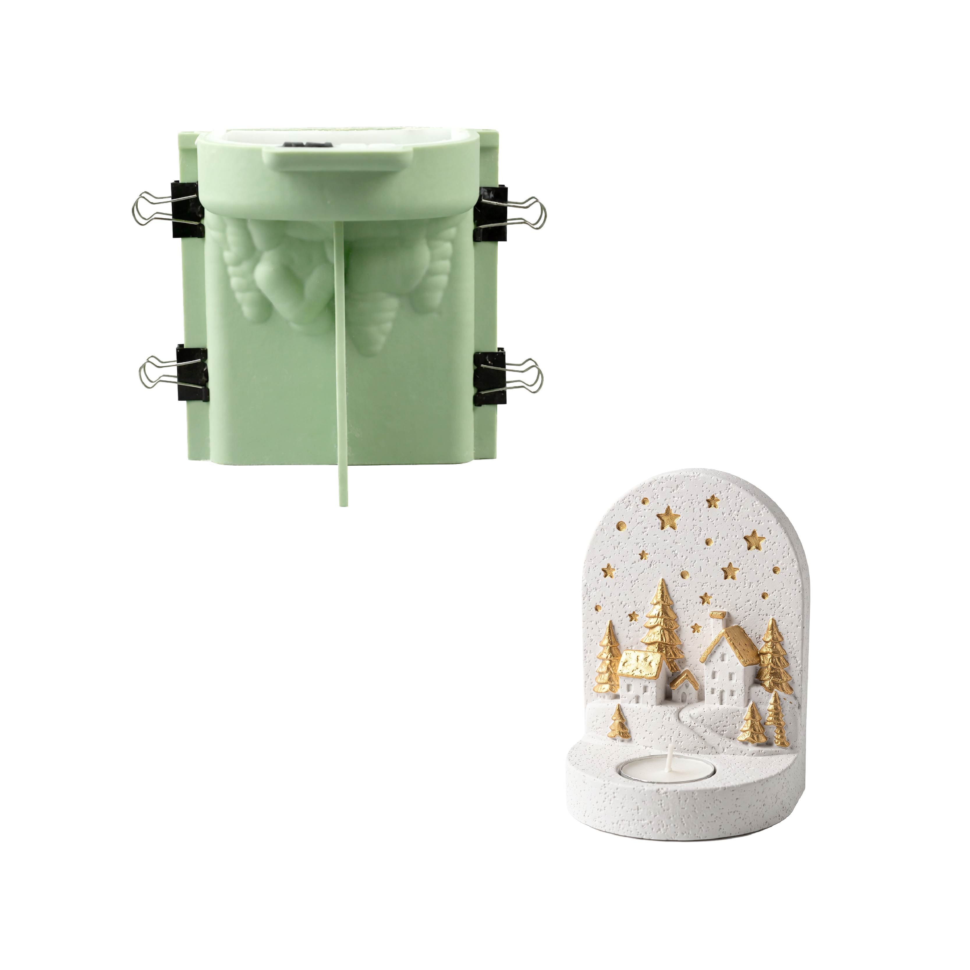 Azulmostaza × Boowan Nicole | Winter Wonderland Tea Light Holder Silicone Mold