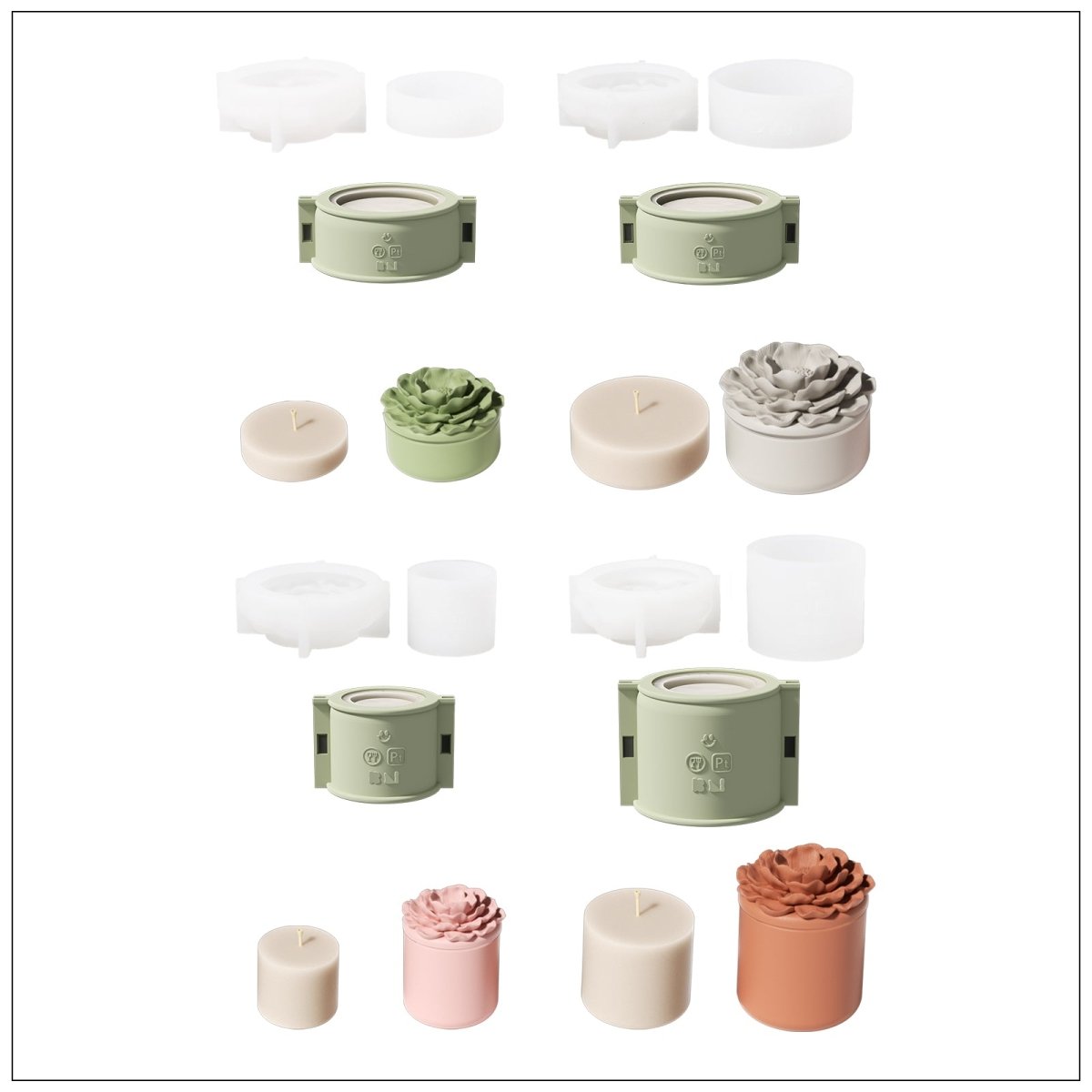 Whispers of Camellia Candle Jar Silicone Mold & Candle Refill Silicone Mold CollectionCandle Jar MoldSH1142-1143-1144-1145(-1-2)+LZ0799-80-81-82
