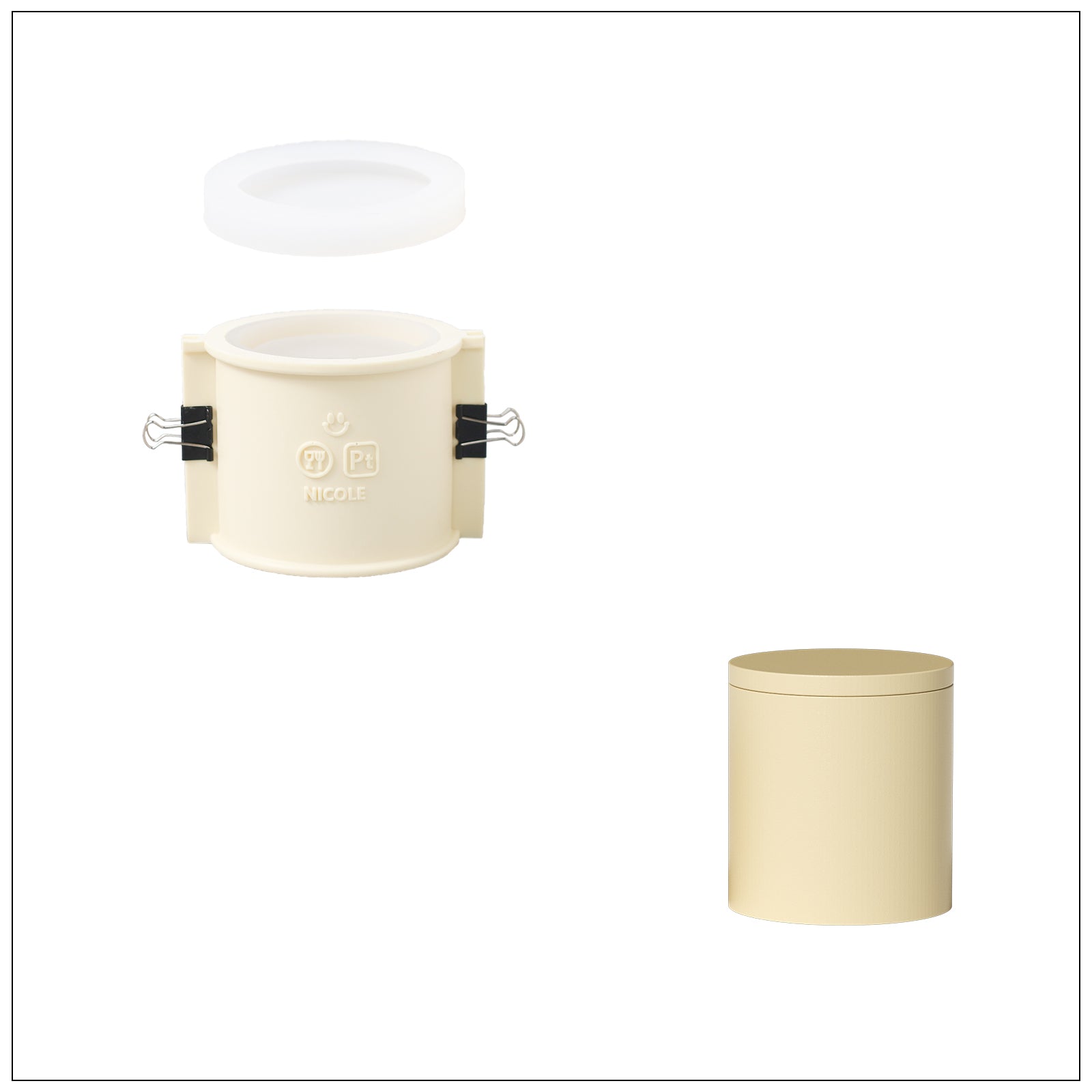 Moule en silicone pour pot de bougie de 9,6 oz et moule de recharge pour bougie