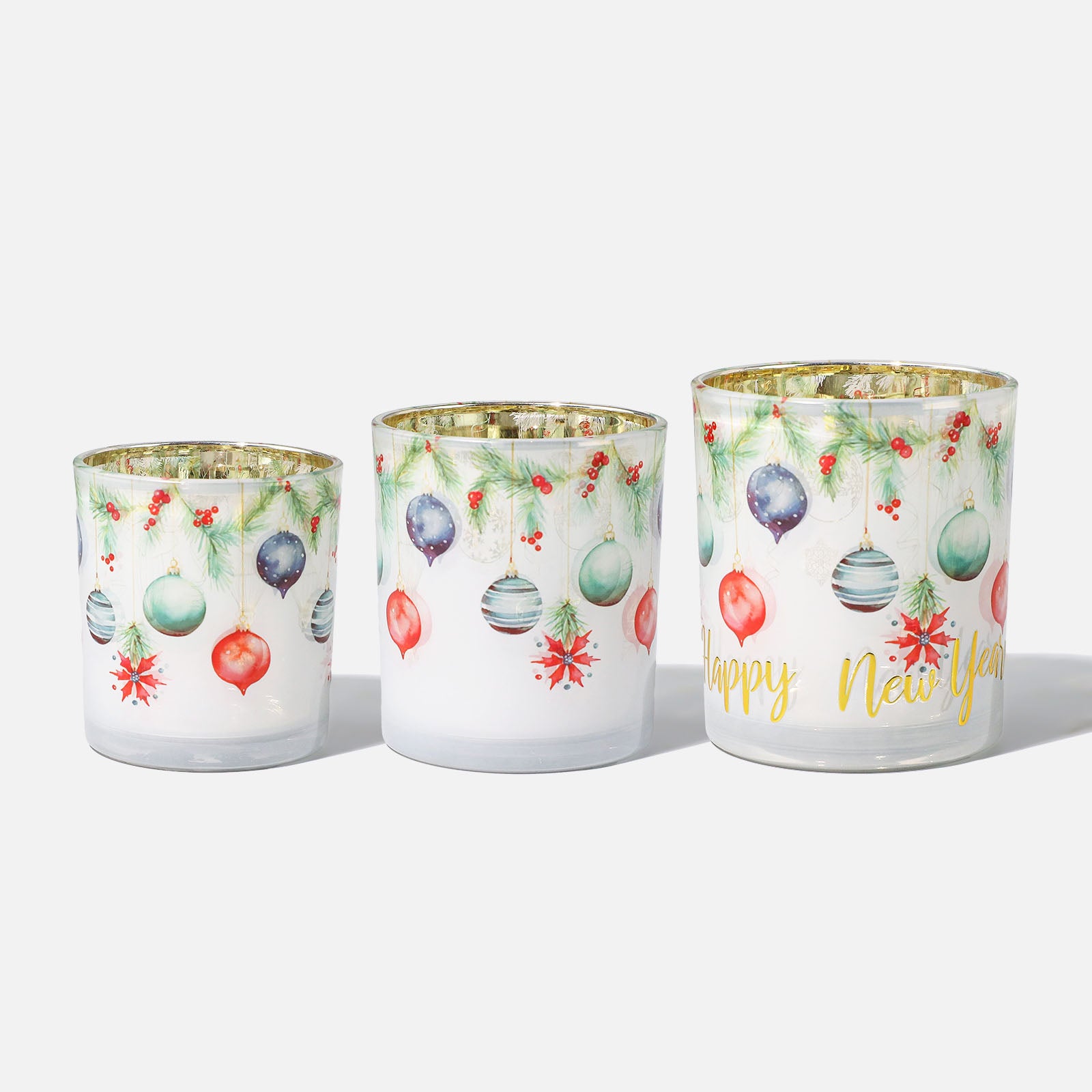 Colección de frascos de vela de vidrio Floral Ribbon
