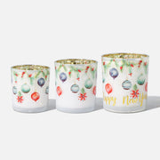 Colección de frascos de vela de vidrio Floral Ribbon