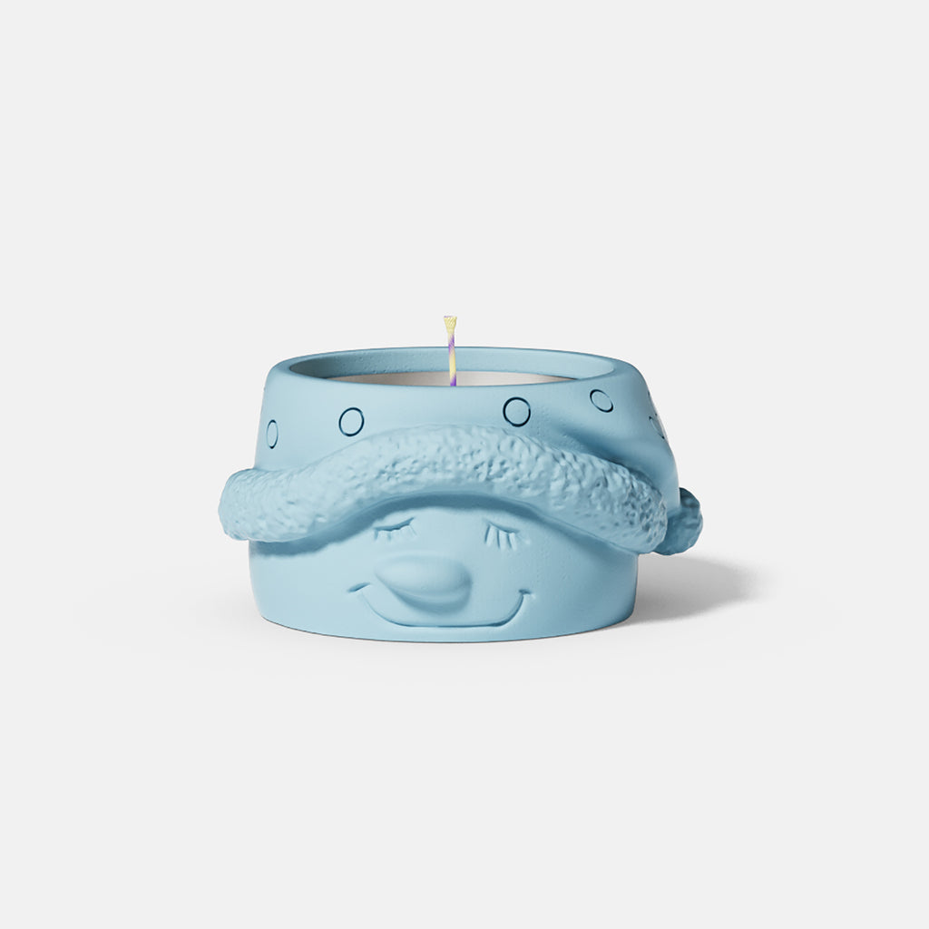 Blue Christmas Snowman Tea Light Candle Holder - Boowan Nicole