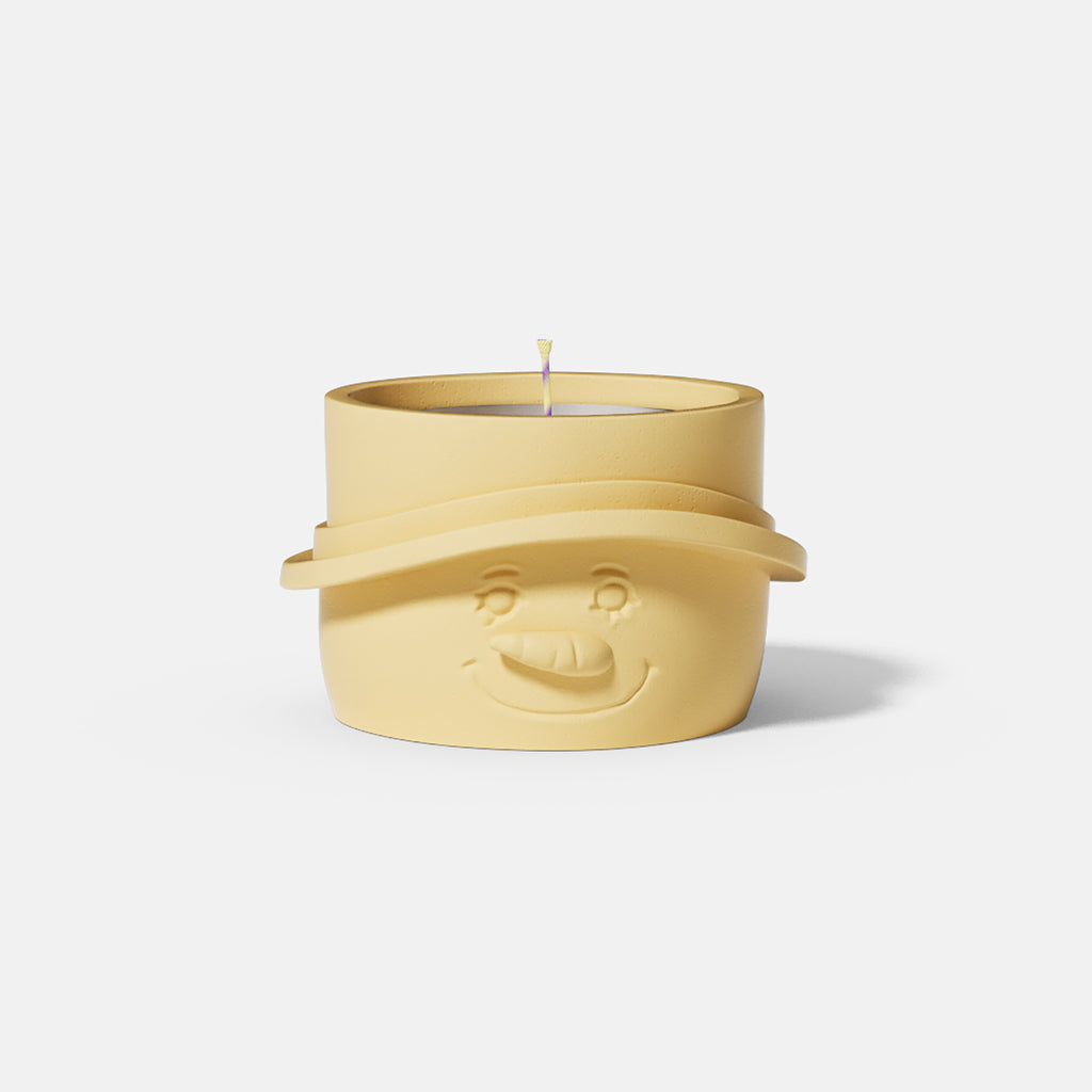 Yellow Christmas Snowman Tea Light Candle Holder - Boowan Nicole