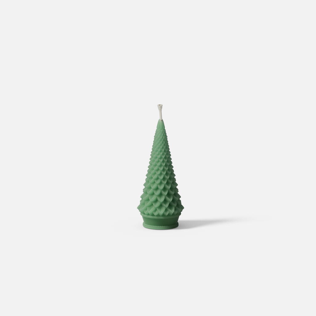 Green 4-Inch Evergreen Christmas Tree Candle—Boowan Nicole