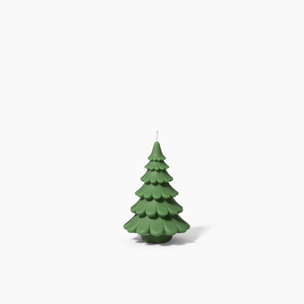 4-Inch Green Christmas Tree Candle by Boowan Nicole.
