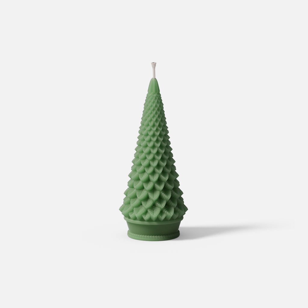 Green 6-Inch Christmas Tree Candle—Boowan Nicole