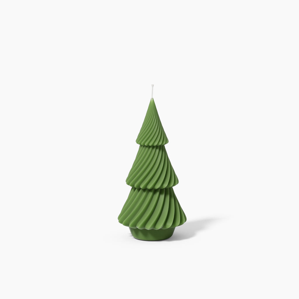 Green 6.5" Evergreen Christmas Tree Candle - Boowan Nicole