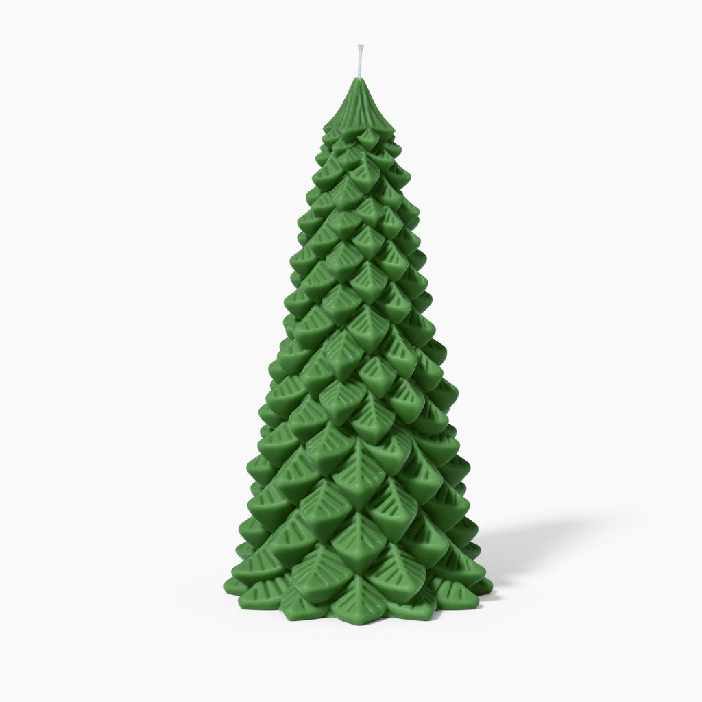 Green 8.5 Inch Christmas Tree Candle - Boowan Nicole