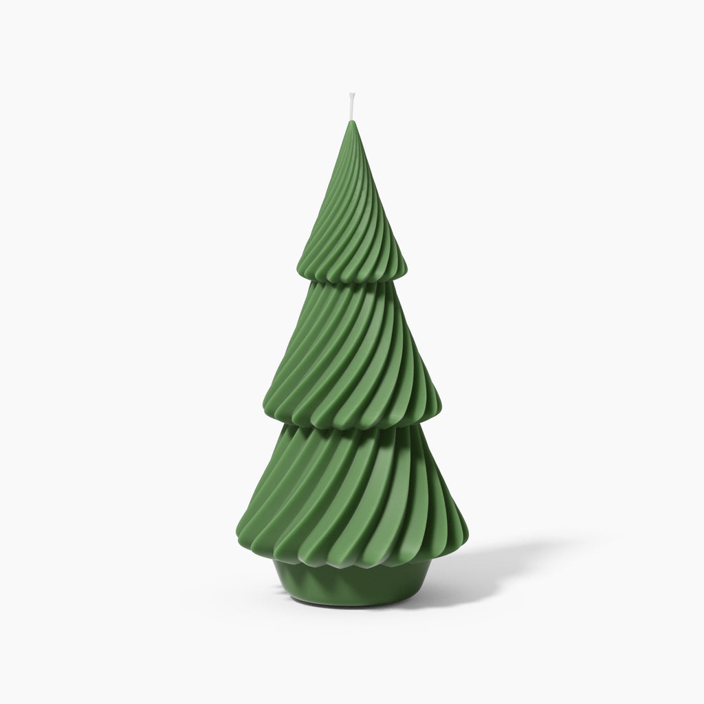 Green 8.5-Inch Evergreen Christmas Tree Candle--Boowan Nicole