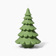 8.5" green layered Christmas tree candle by Boowan Nicole.