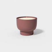 Purple bowl-shaped candle jar made with silicone mold