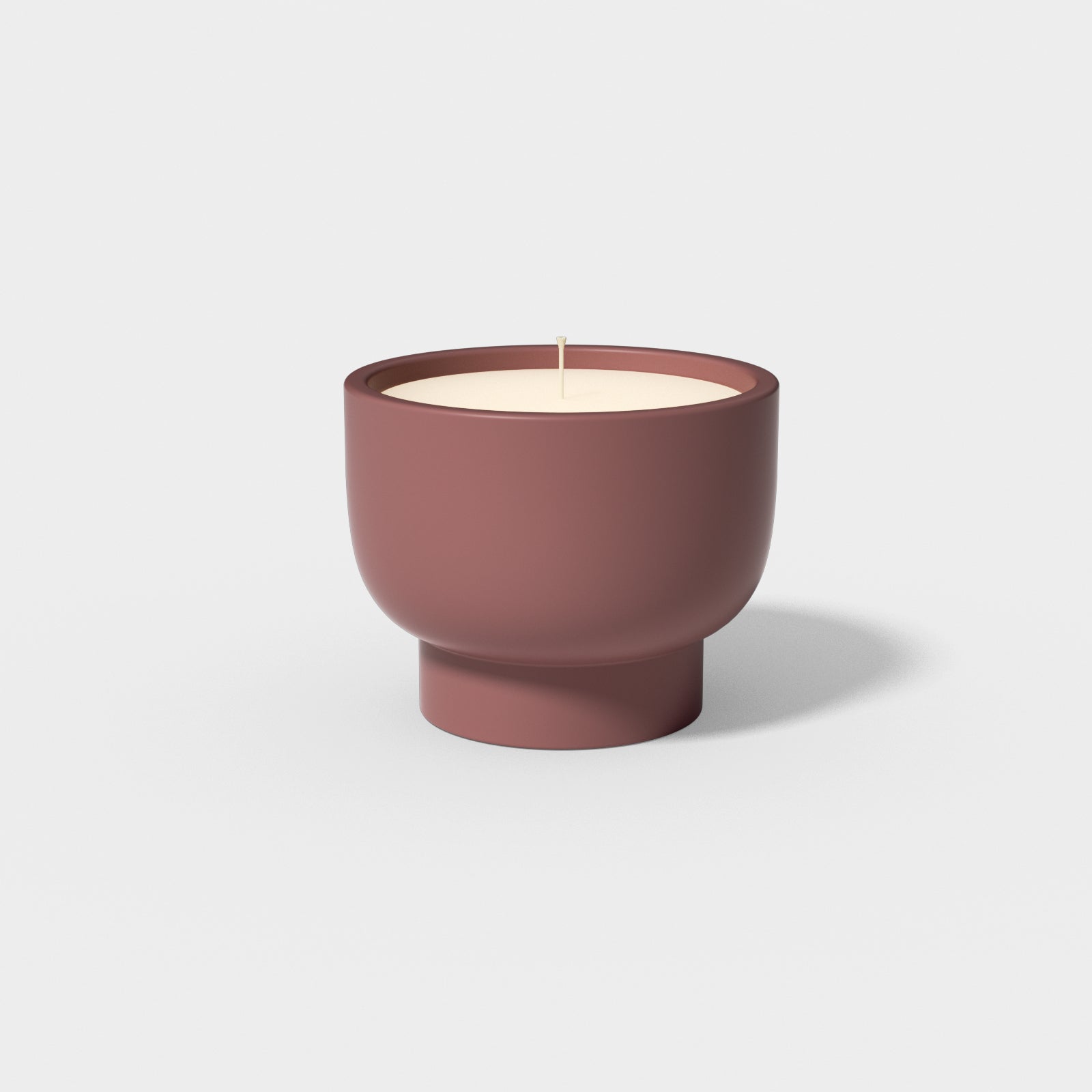 Purple bowl-shaped candle jar made with silicone mold