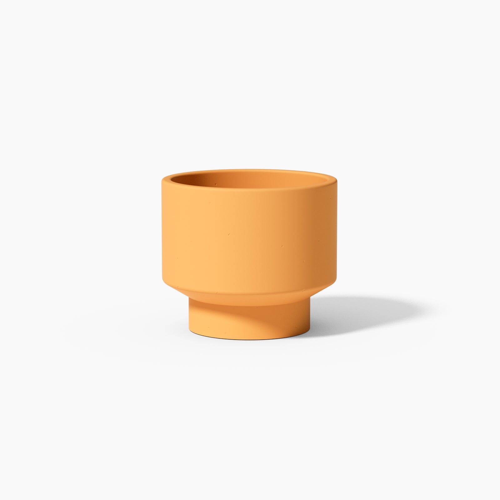 Yellow Brown Bowl-shaped Concrete Plant Pot -Boowan Nicole