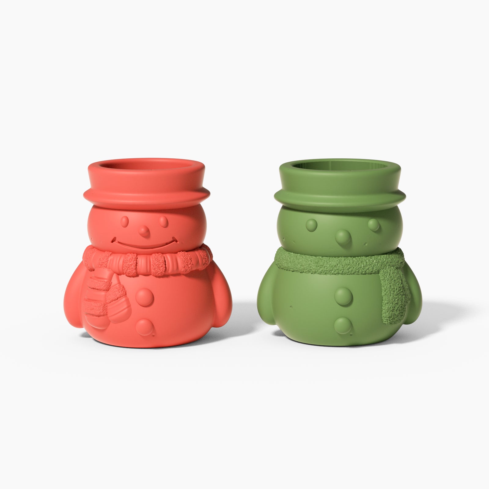 Christmas Snowman Concrete Candle Jar Mold 3D Candle Vessel