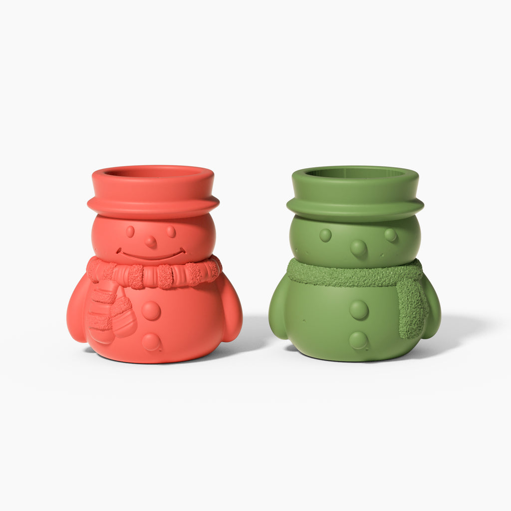 Cheery Snowman's Winter Glow Candle Jar-Boowan Nicole in red and green styles