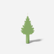 Christmas evergreen tree silhouette taper candle made using a silicone mold designed by Boowan Nicole.