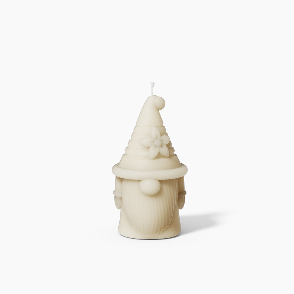 Florian of Hat-tastic Gnome Squad Candle in White -Boowan Nicole