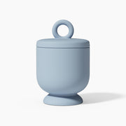 Blue Chalice Tall Candle Jar with Ring Handle Lid-Boowan Nicole