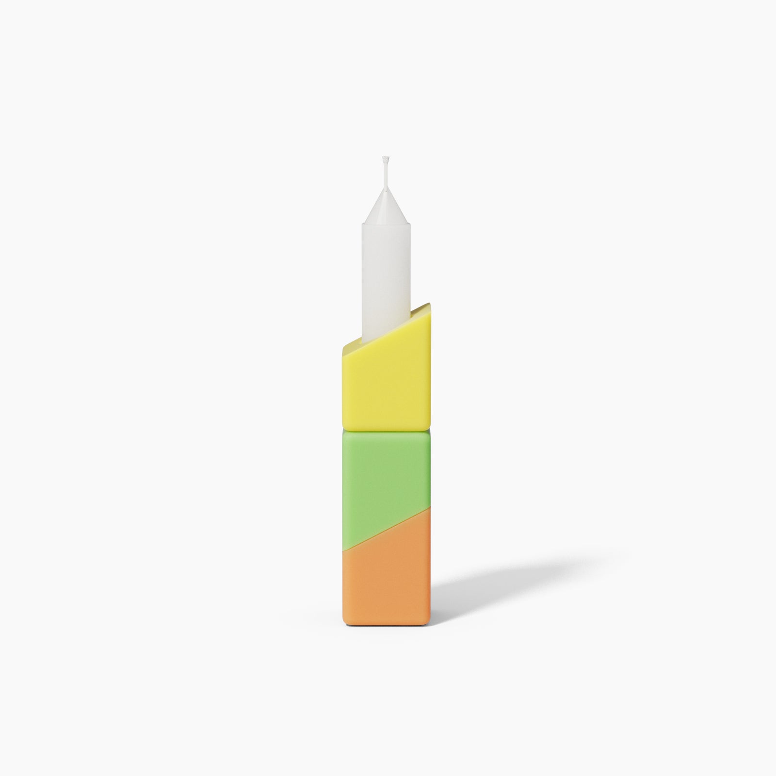 Yellow Green OrangeCube shape Stackable Candle -Boowan Nicole