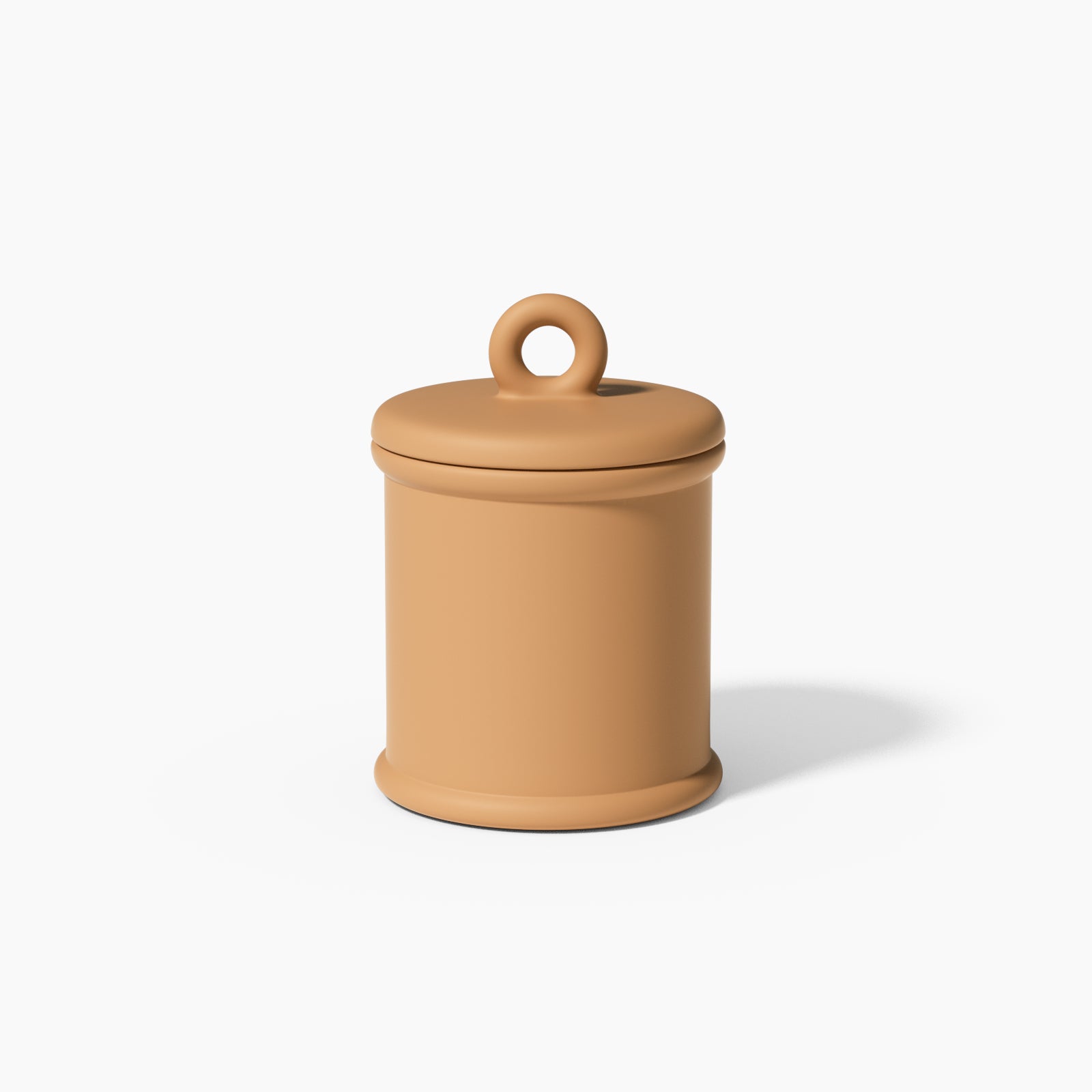 Yellow Cylinder Short Candle Jar with Ring Handle Lid -Boowan Nicole