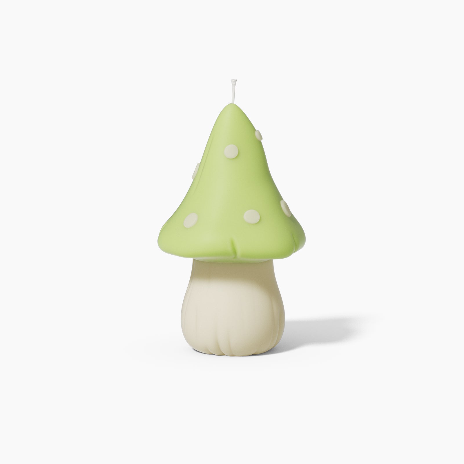 Green canopy jungle mushroom shaped candle made using silicone mold, designed by Boowan Nicole.