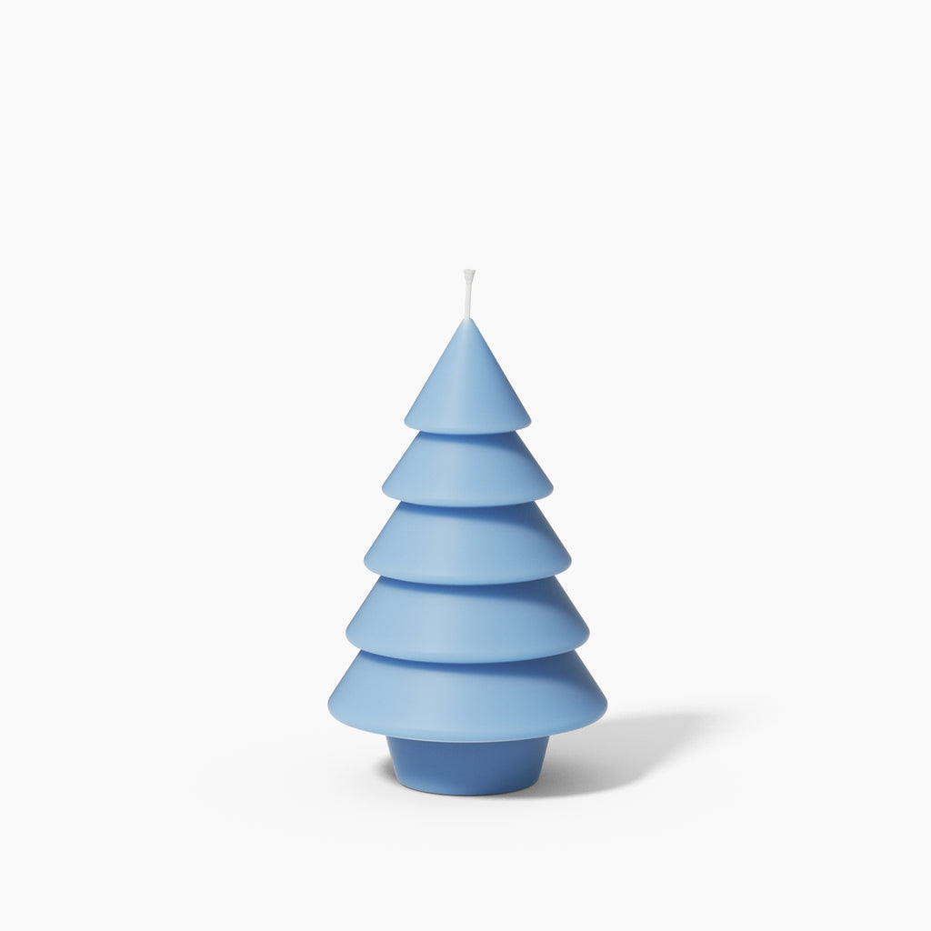 Light Blue Layered Christmas Tree Candle - Boowan Nicole