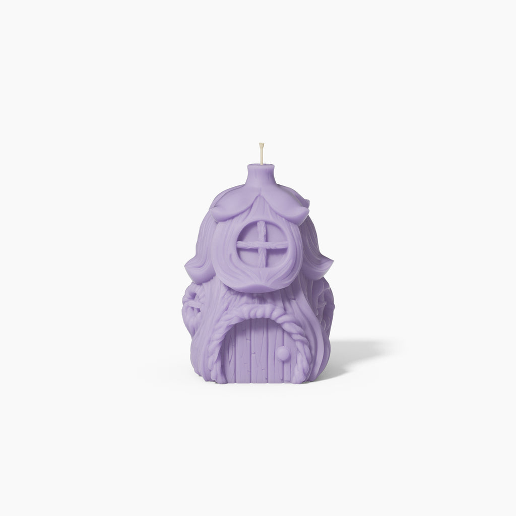 Purple Miniature Fairy House Candle - Boowan Nicole