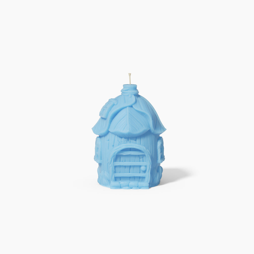 Blue miniature fairy tale mushroom house shaped candle-Boowan Nicole