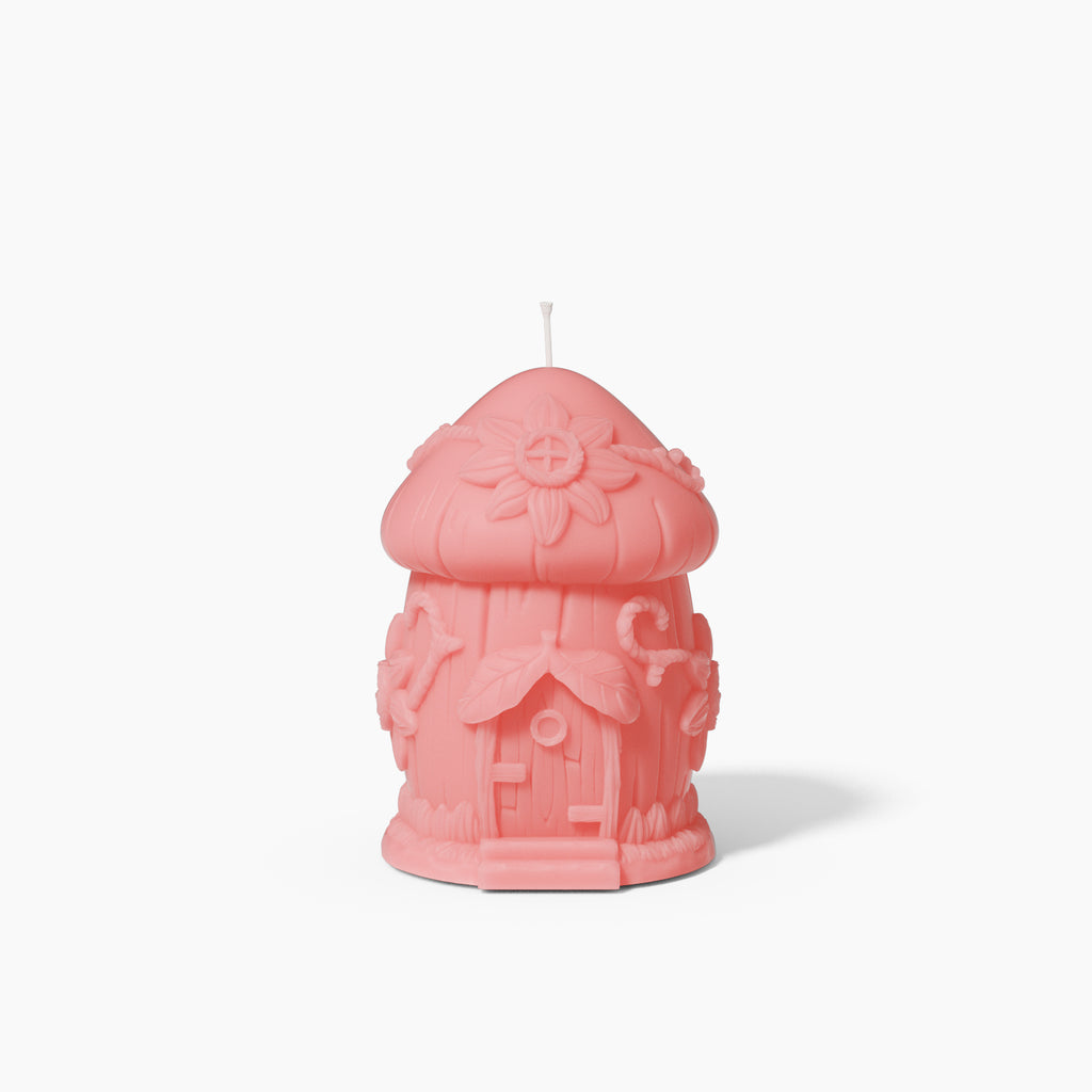 Pink Miniature Mushroom House Candle -Boowan Nicole
