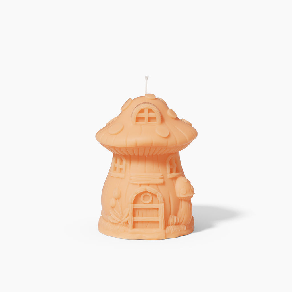 Yellow Pink Miniature Mushroom House Candle -Boowan Nicole