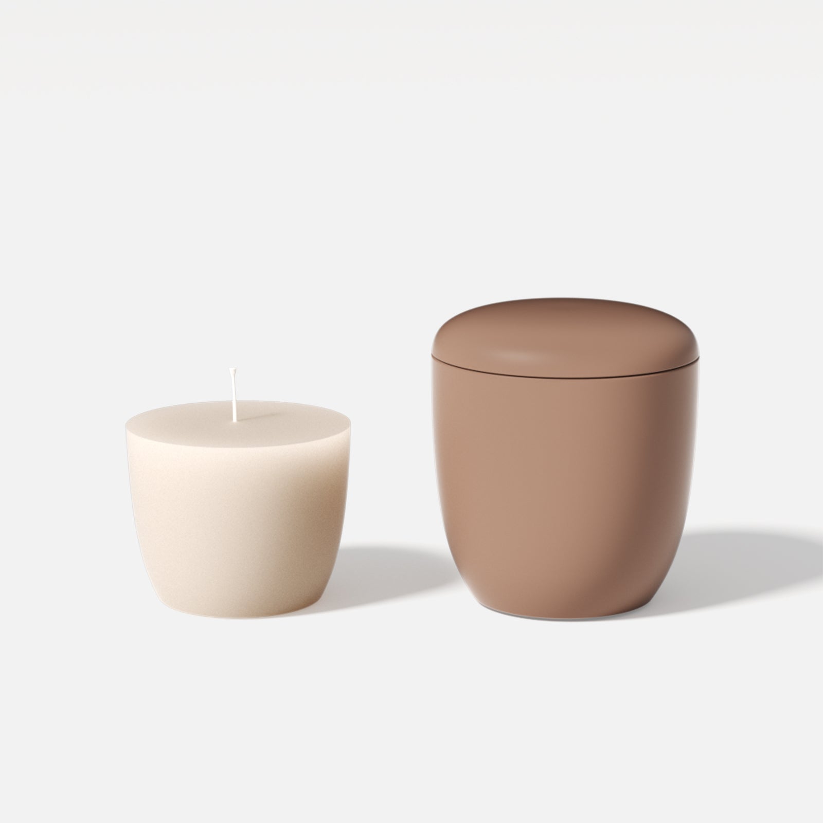 Pebble candle jars and refill candles.