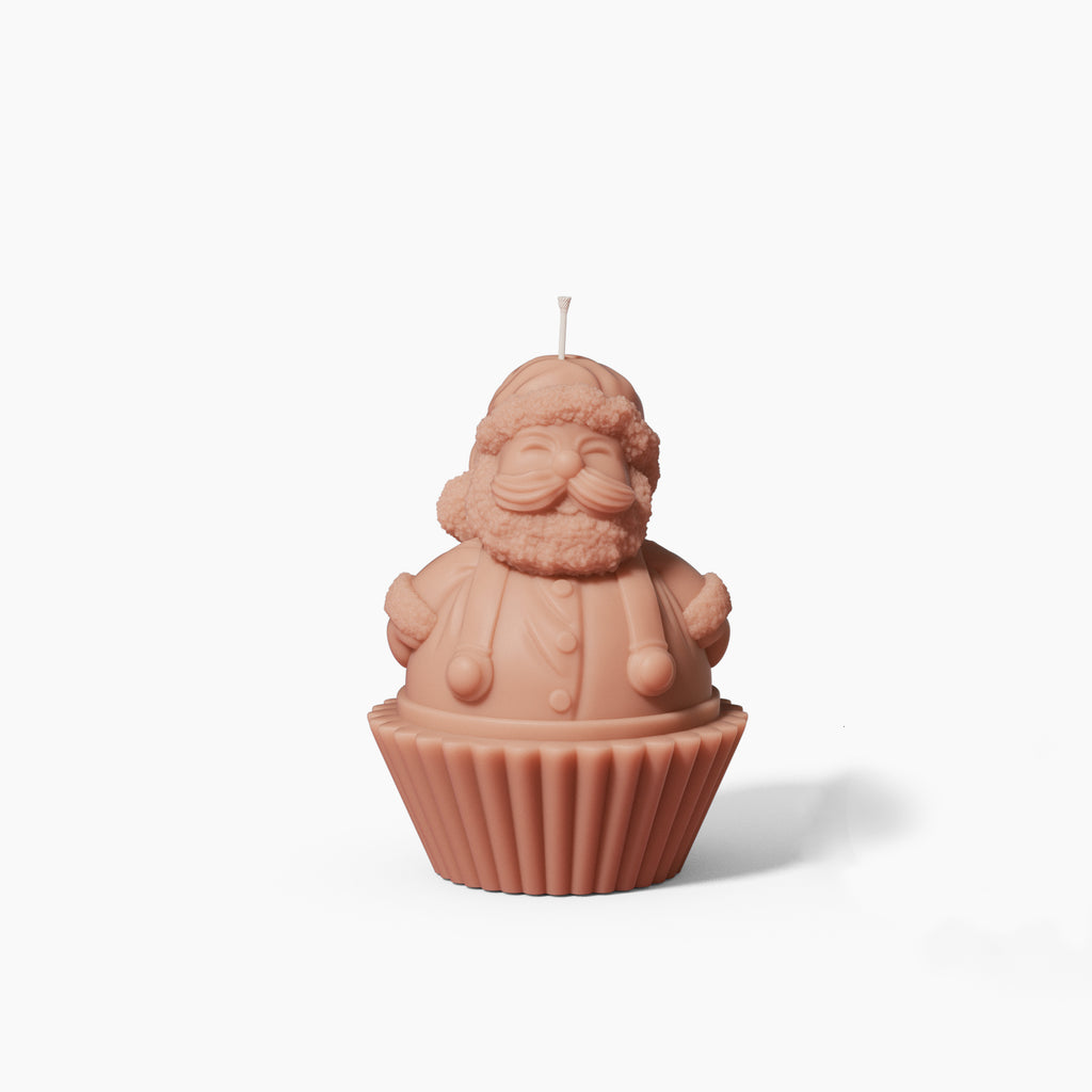 Reddish Brown Santa Claus Cupcake Candle Mold-Boowan Nicole