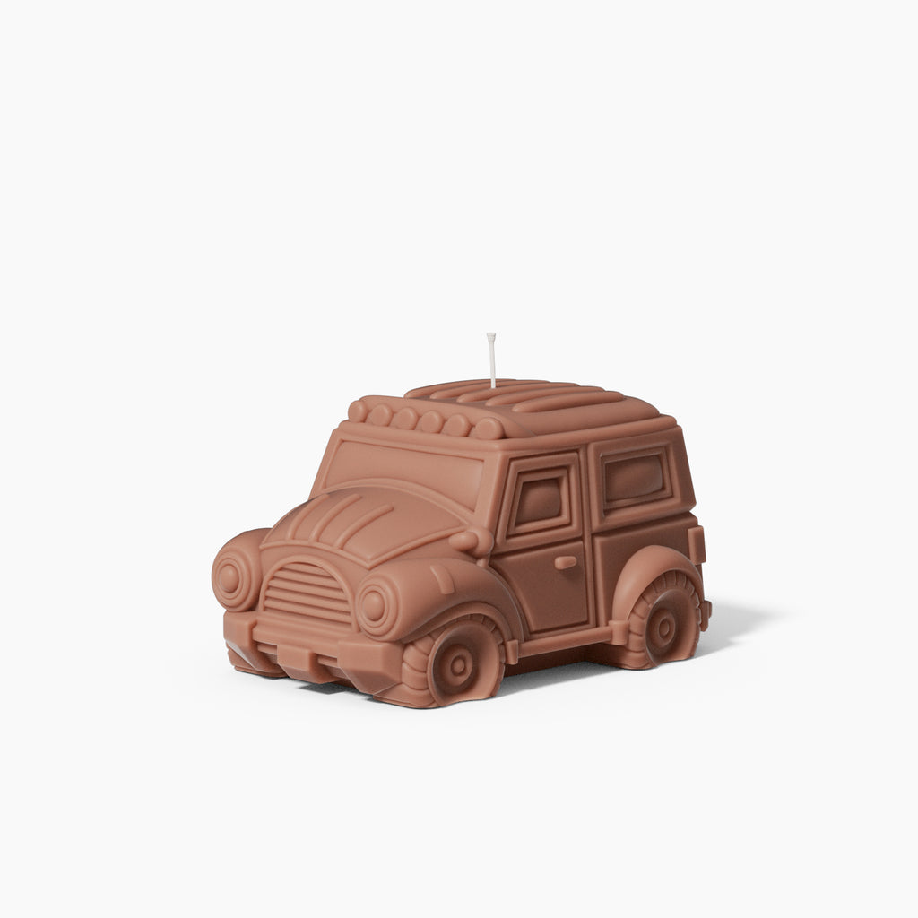 Brown off-road vehicle candle, designed by Boowan Nicole.