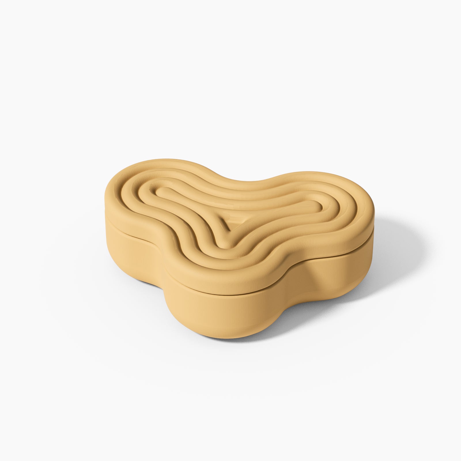 Yellow triangular wriggle candle jar and white silicone mold - Boowan Nicole