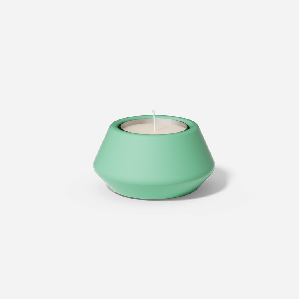 boowannicole's green tealight candle holder, showcasing fresh taste.