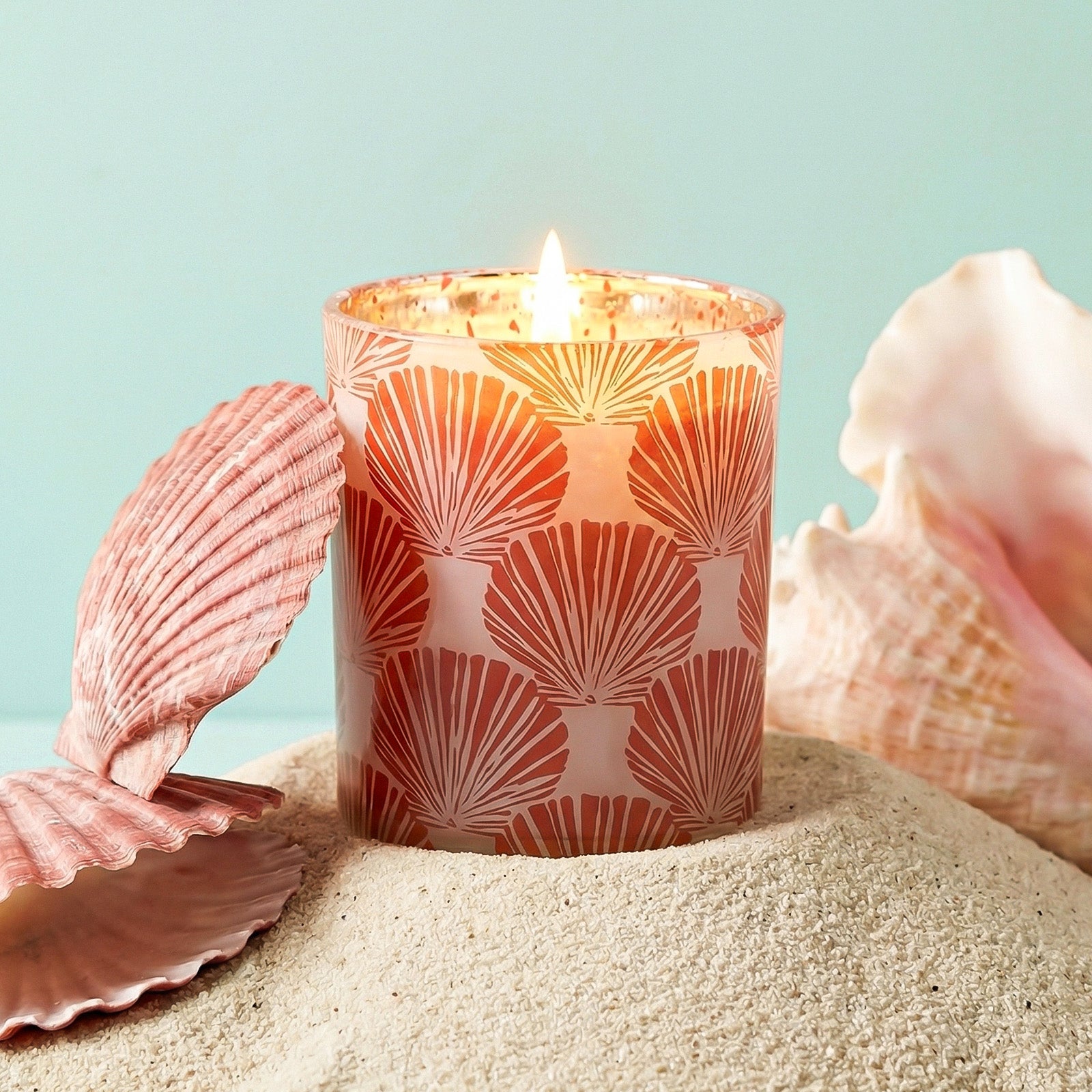 Coral Fan Glass Candle Jar Collection