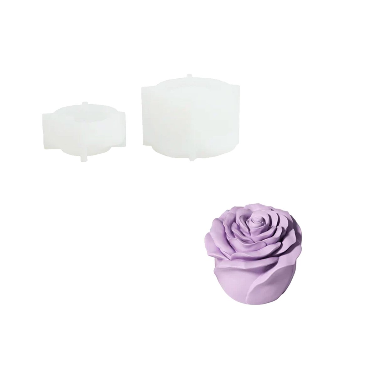 2.5oz Eternal Rose Bloom Candle Jar & Candle Refill Silicone MoldCandle Jar MoldSH1240-1-2