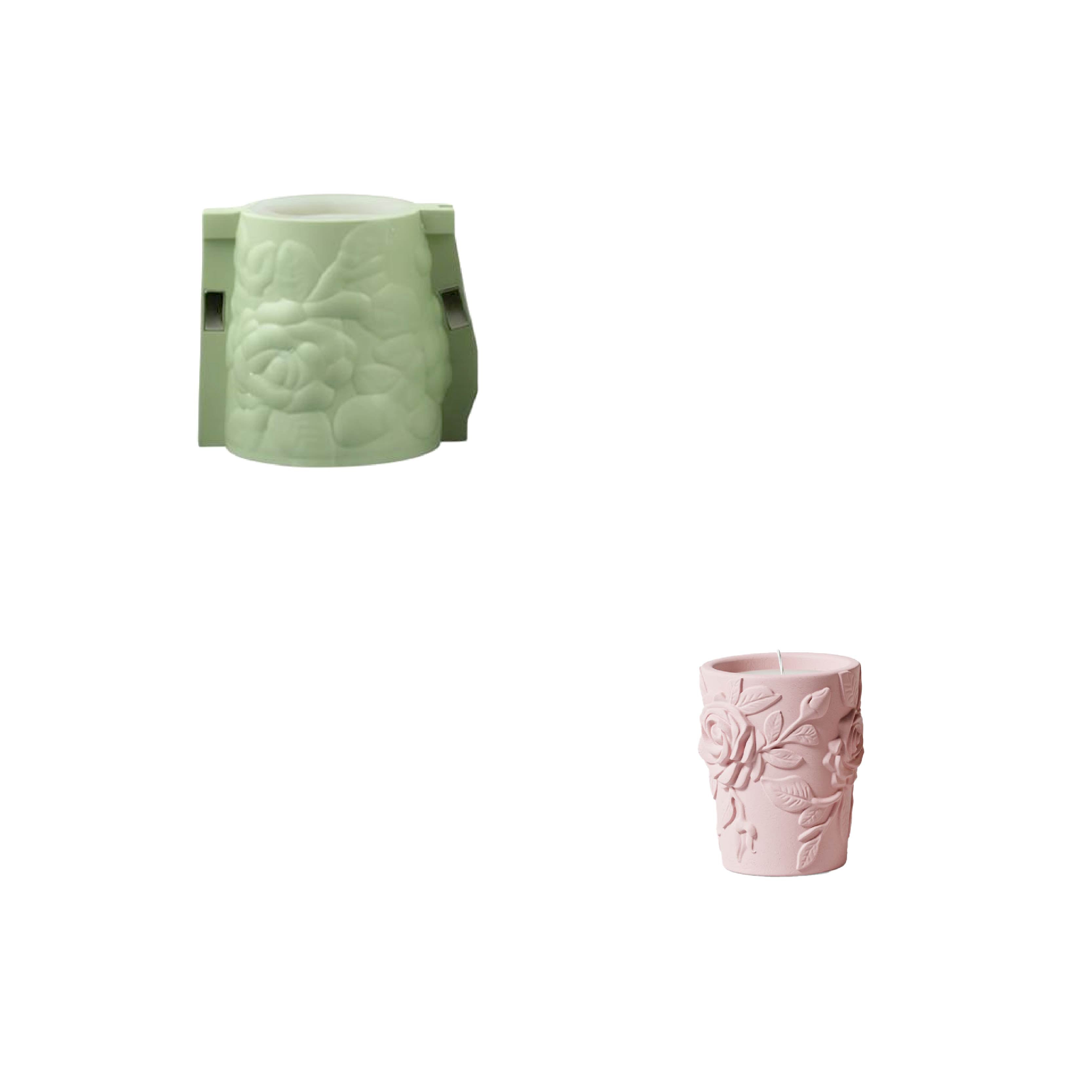 Garden of Roses Candle Jar Silicone Mold Collection