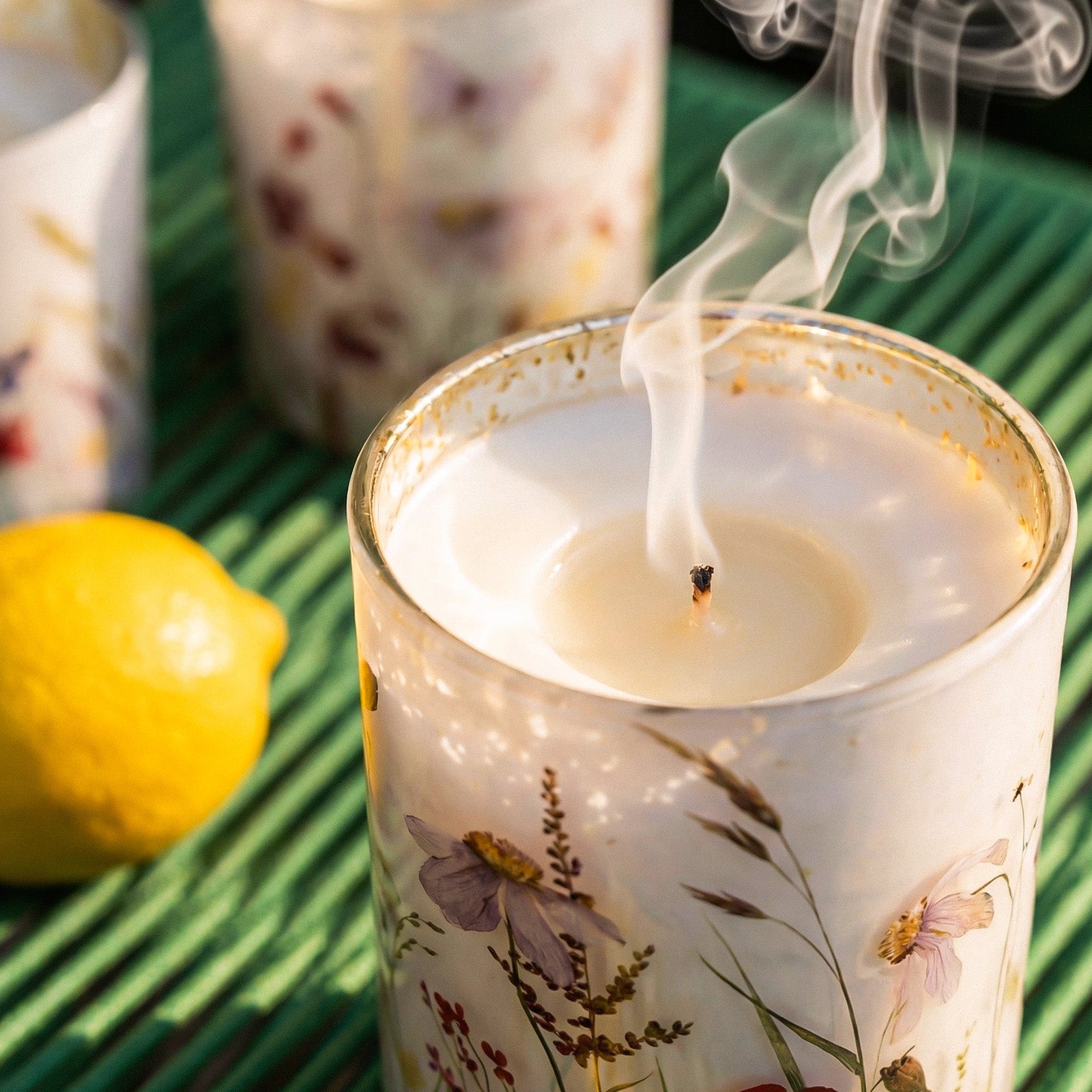 Butterflies in Bloom Glass Candle Jar Collection