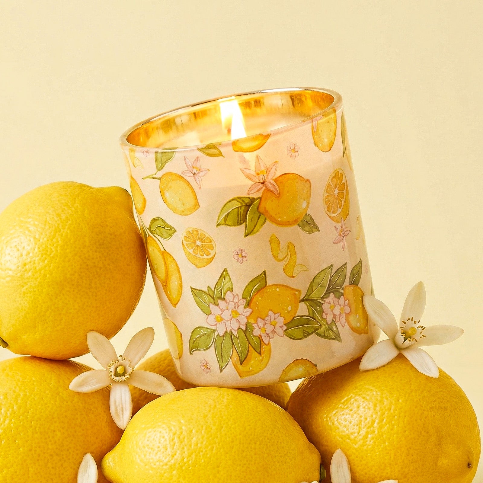 Sunlit Lemon Glass Candle Jar Collection