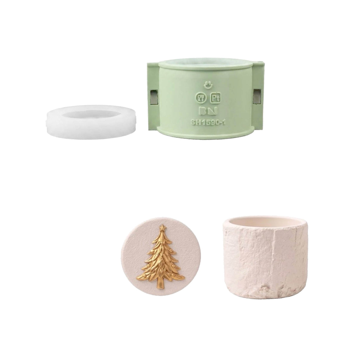 Azulmostaza × Boowan Nicole｜Cozy Christmas Candle Jar Silicone Mold Collection
