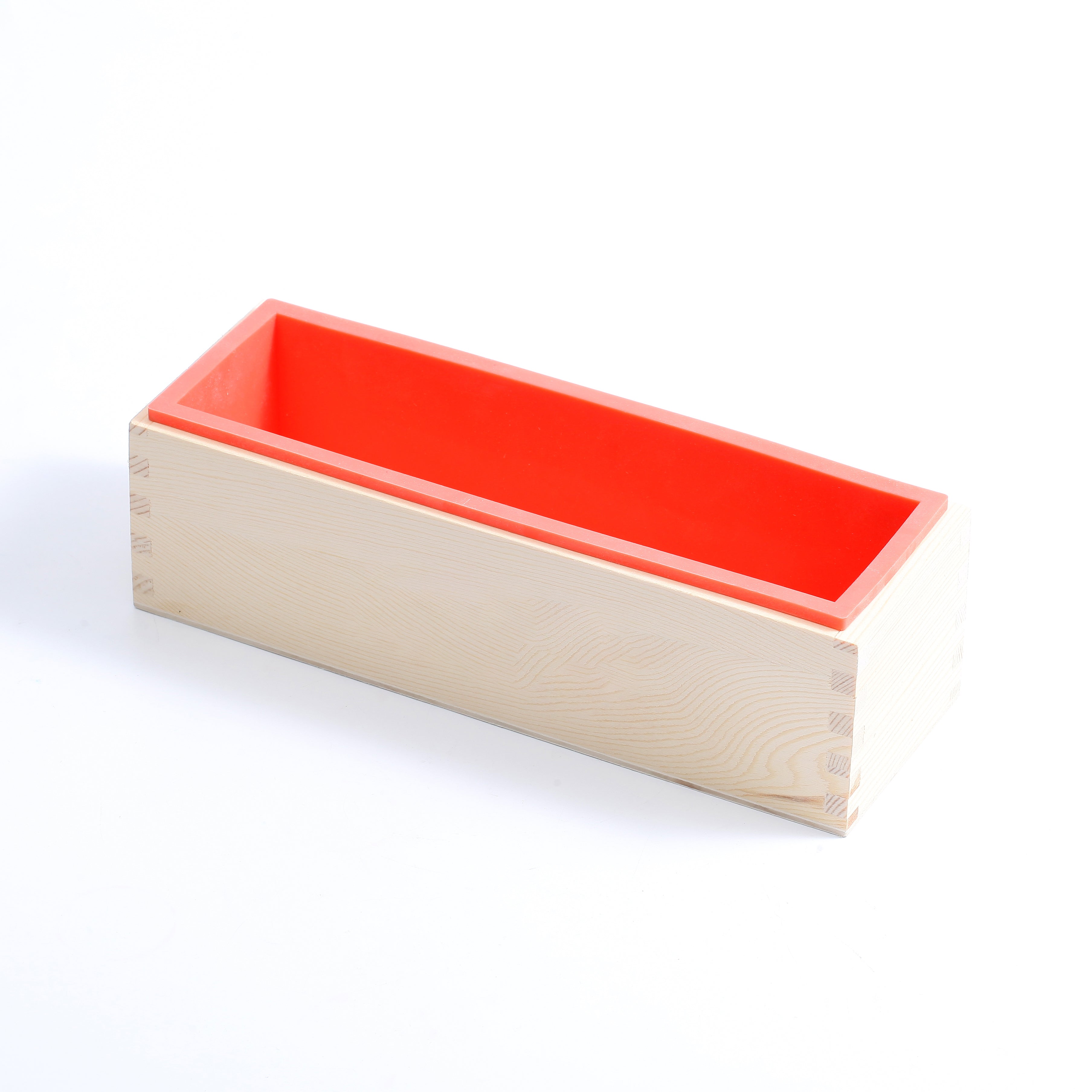 Rectangular Silicone Loaf Soap Mold with Wood Box