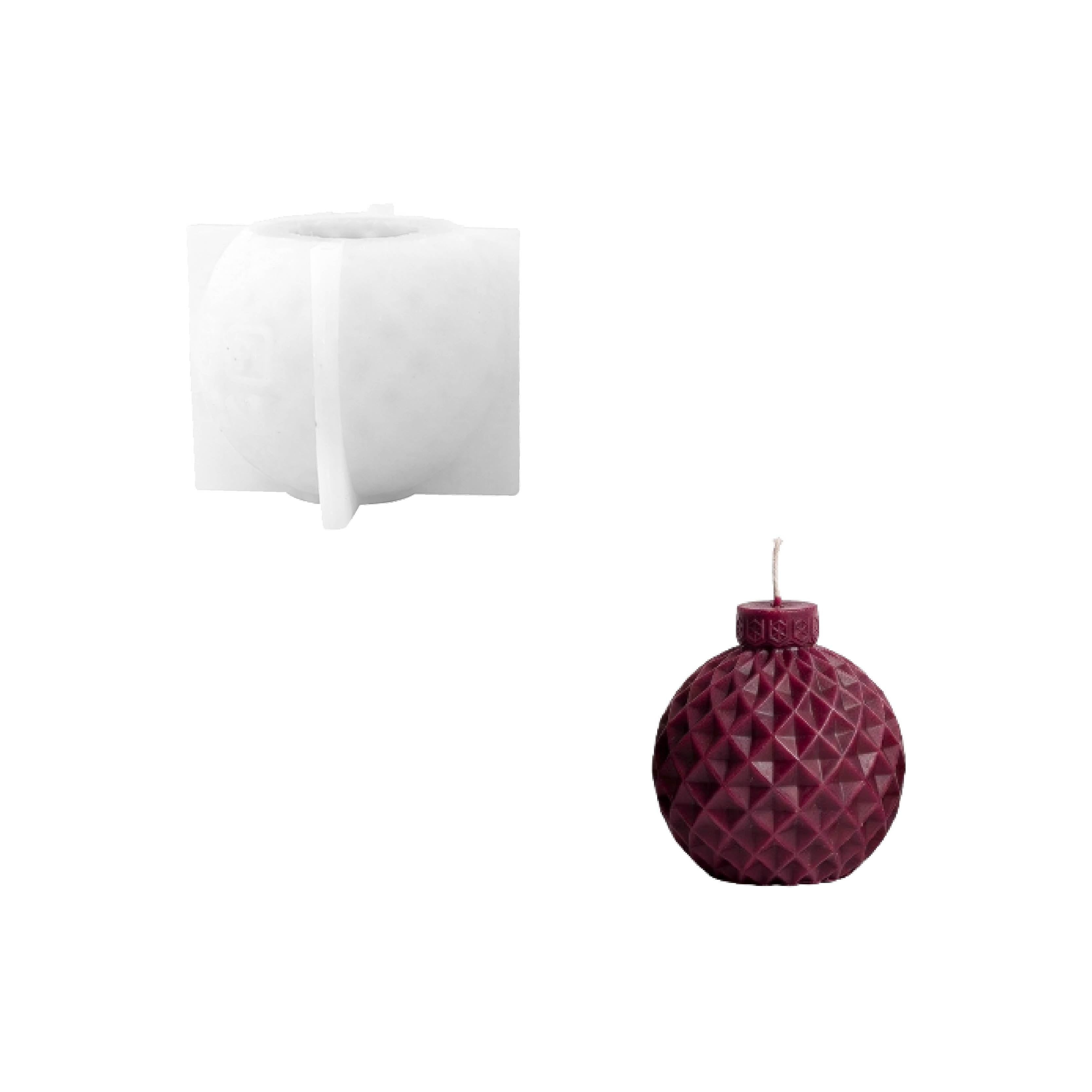 Geometric Pattern Christmas Bauble Candle Silicone Mold Collection