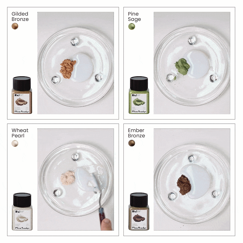 Glitter Colorable Acrylic Gloss Sealer Varnish With Mica Powder Kit-4 Of Christmas Forest Colors_ST93