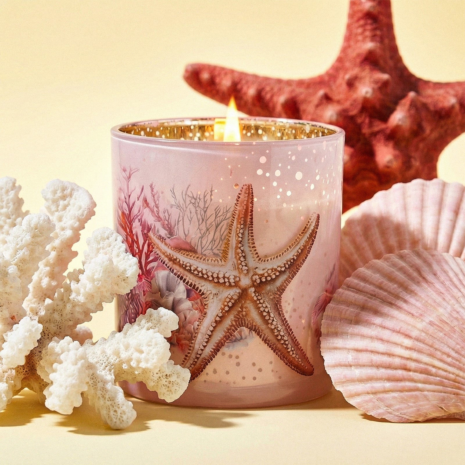 Coral Dream Glass Candle Jar Collection