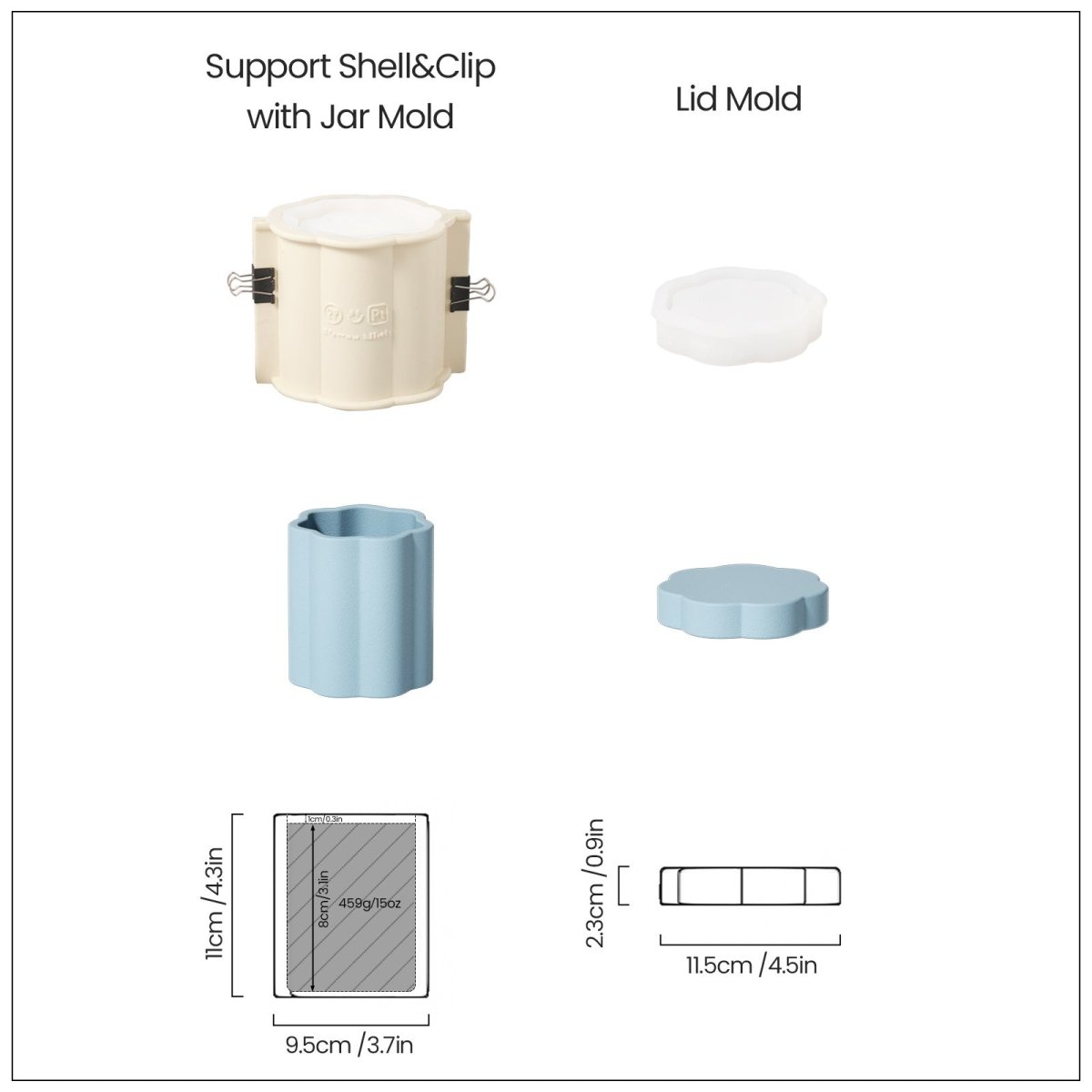 Floral Column Storage Jar Silicone MoldOffice Accessories MoldSH1079-1+SH1079-2